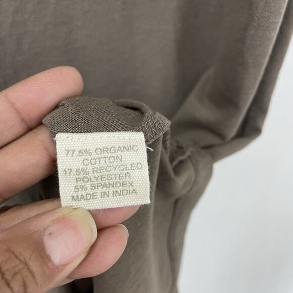 Synergy Organic Clothing Size Small Cotton Cutout Dress Brown Short Cap Sleeves - Picture 6 of 6